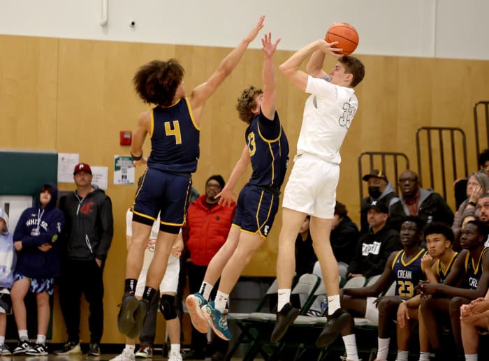 Alec Blair (33), a 6-6 junior, always draws a lot of attention for De La Salle.